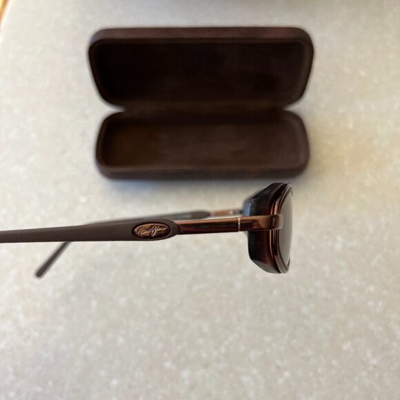 MAUI JIM Hana MJ-124-10 Vintage Sunglasses Brown Tortoise Oval + FOSSIL Case - Picture 5 of 10